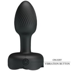 PRETTY LOVE - TAPÓN ANAL OLMAN CON LUZ LED NEGRO 8,8 CM