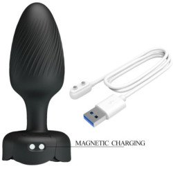 PRETTY LOVE - Tapón anal OSBORN con luz LED, negro, 9,8 cm