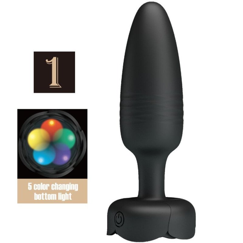 PRETTY LOVE - TAPÓN ANAL TARION CON LUZ LED NEGRO 12,5 CM