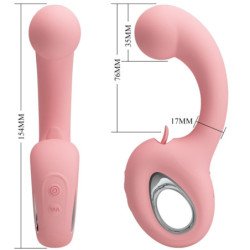 PRETTY LOVE - VIBRADOR DE PUNTO G ERYNNYES + ESTIMULADOR DE CLÍTORIS 10 VIBRACIONES ROSA