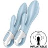 SATISFACTOR - CONEJO INFLABLE CON BOMBA DE AIRE 1 VIBRADOR AZUL