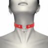 COQUETTE CHIC DESIRE - COLLAR DE PIEL VEGANA ROJA CON ACCESORIO DE CORAZÓN Y LLAVE