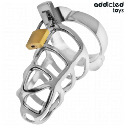 ADDICTED TOYS LOCKED - SILVER LOCK JAULA PARA PENE DE METAL TALLA S