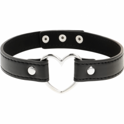 COQUETTE CHIC DESIRE - COLLAR DE CUERO VEGANO PARA MUJER CON FORMA DE CORAZÓN