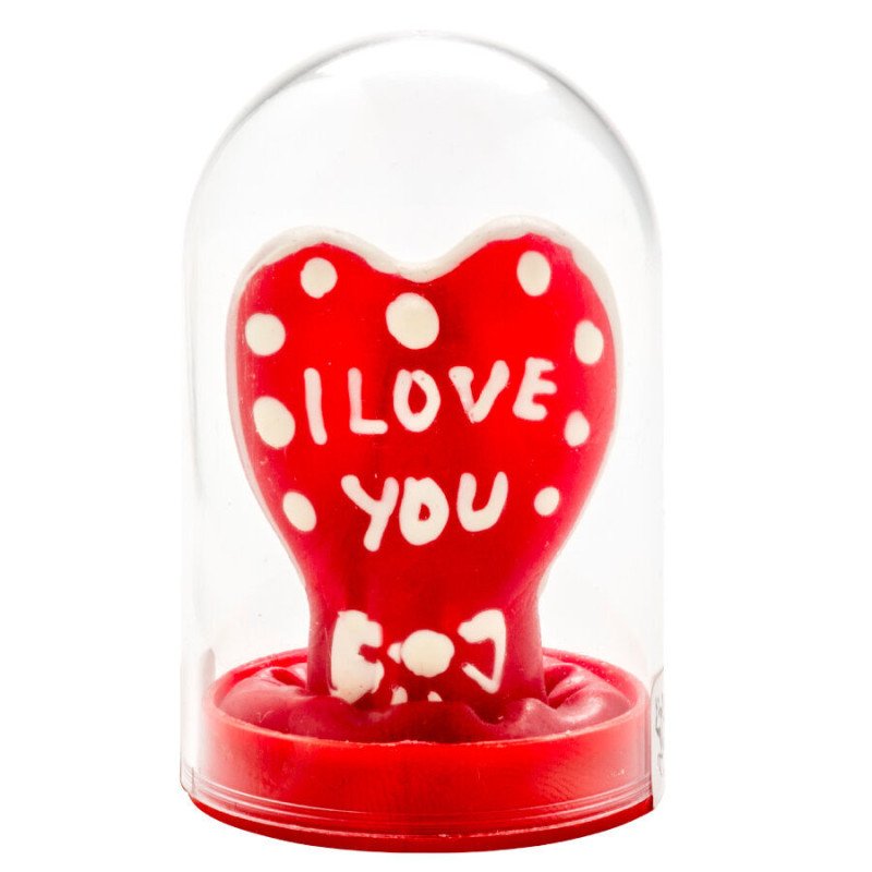 CONDOMERIE - CONDONES DE NOVEDAD PINTADOS A MANO CON FORMA DE CORAZÓN - MODELO "TE AMO" 1