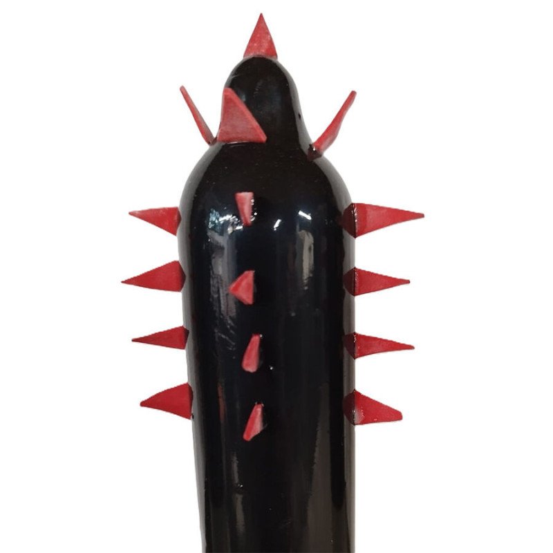 CONDOMERIE - CONDONES DE NOVEDAD PINTADOS A MANO, CACTUS NEGRO XL