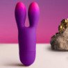 ROCKS- OFF - GLO-GIRL BUNNY VIBRADOR FLEXIBLE MORADO
