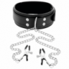 OSCURIDAD - COLLAR CON PINZAS PARA PEZONES NEGRO
