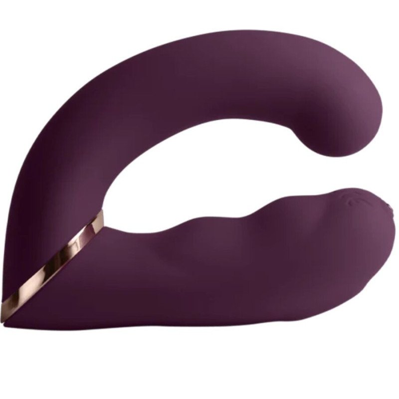 ROCKS-OFF - GEMINI VIBRADOR DOBLE ESTIMULADOR DE CLÍTORIS Y PUNTO G MORADO