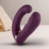 ROCKS-OFF - GEMINI VIBRADOR DOBLE ESTIMULADOR DE CLÍTORIS Y PUNTO G MORADO