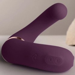 ROCKS-OFF - GEMINI VIBRADOR DOBLE ESTIMULADOR DE CLÍTORIS Y PUNTO G MORADO