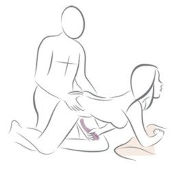 ROCKS- OFF - GEMINI VIBRADOR DUAL PUNTO G Y ESTIMULADOR CLÍTORIS MORADO