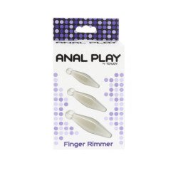 TOYJOY - JUEGO ANAL ANAL DE 3 PIEZAS CON JUGUETE TRANSPARENTE PARA EL ARO DE DEDOS