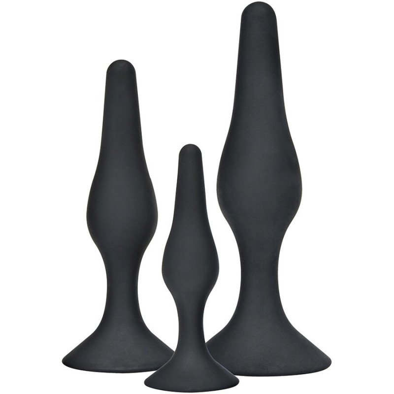 TOYJOY - JUEGO ANAL CURVY COMPANIONS TAPÓN ANAL 3 PIEZAS NEGRO