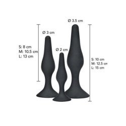 TOYJOY - JUEGO ANAL CURVY COMPANIONS TAPÓN ANAL 3 PIEZAS NEGRO