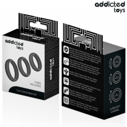 ADDICTED TOYS - SET DE ANILLOS SILICONA PLANOS