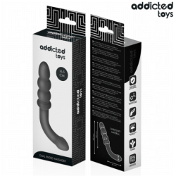 JUGUETES PARA ADICTOS - MASAJEADOR ANAL DOBLE DE SILICONA DE 16,5 CM