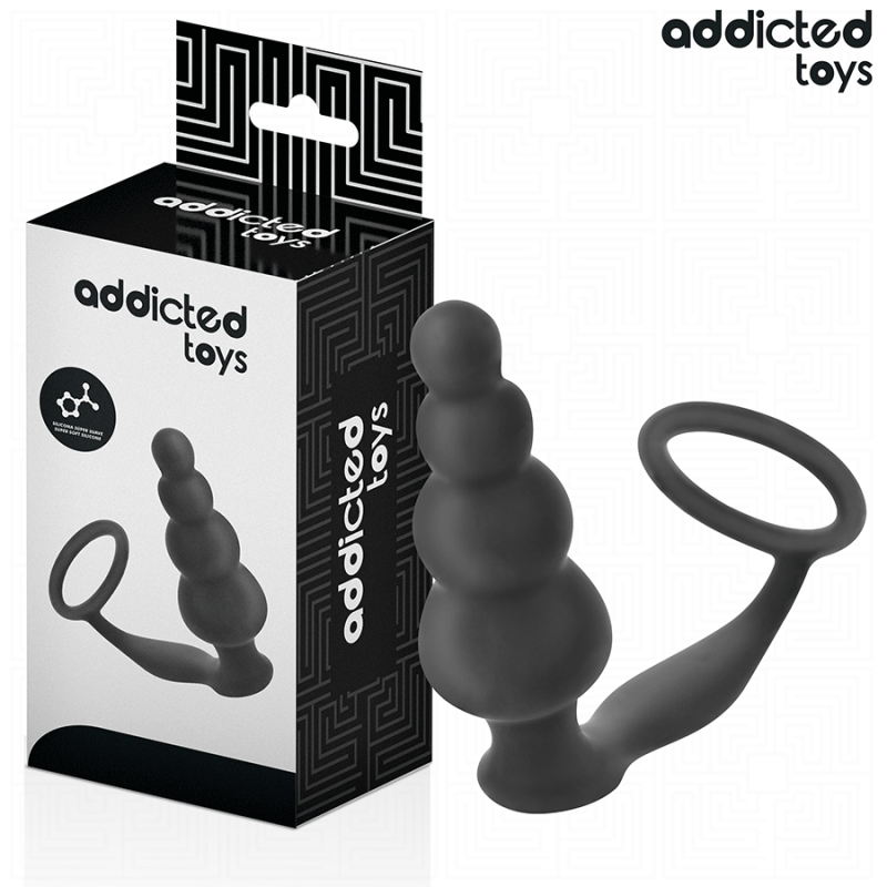 JUGUETES PARA ADICTOS - TAPÓN ANAL CON ANILLO DE SILICONA MODELO 5