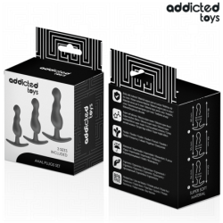 JUGUETES PARA ADICTOS - CONJUNTO DE 3 TAPONES ANALES DE SILICONA MODELO 1