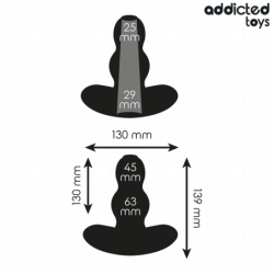 JUGUETES ANALES ADDICTED - TAPÓN ANAL HUECO DE SILICONA TALLA XL 13,9 CM
