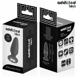 ADDICTED TOYS - PLUG ANAL CON JOYA SILICONA TALLA S 8,8 CM