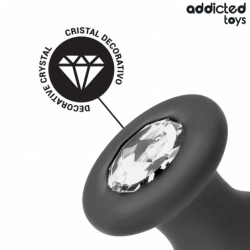 JUGUETES ANALES ADDICTED - TAPÓN ANAL CON JOYAS DE SILICONA TALLA L 12,6 CM