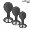 JUGUETES PARA ADICTOS - CONJUNTO DE 3 TAPONES ANALES DE SILICONA CON JOYAS