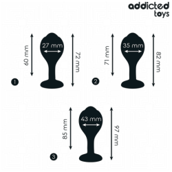 JUGUETES PARA ADICTOS - CONJUNTO DE 3 TAPONES ANALES DE SILICONA CON JOYAS