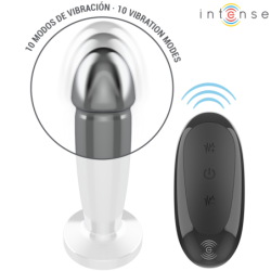 INTENSO - TAPÓN ANAL 10 VIBRACIONES DILDO METÁLICO CON CONTROL REMOTO S