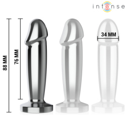 INTENSO - TAPÓN ANAL 10 VIBRACIONES DILDO METÁLICO CON CONTROL REMOTO S