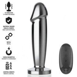 INTENSO - TAPÓN ANAL 10 VIBRACIONES DILDO METÁLICO CON CONTROL REMOTO M