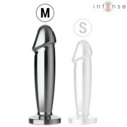 INTENSO - TAPÓN ANAL 10 VIBRACIONES DILDO METÁLICO CON CONTROL REMOTO M