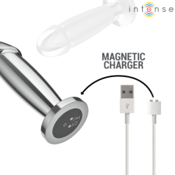 INTENSO - TAPÓN ANAL 10 VIBRACIONES DILDO METÁLICO CON CONTROL REMOTO M