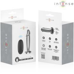 INTENSE - PLUG ANAL 10 VIBRACIONES METAL EN FORMA DE DILDO CON CONTROL REMOTO M