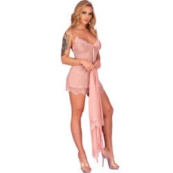 LIVCO CORSETTI FASHION - HYEONA 1710 BABYDOLL + TANGA ROSA XL