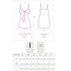 LIVCO CORSETTI FASHION - HYEONA 1710 BABYDOLL + TANGA ROSA S