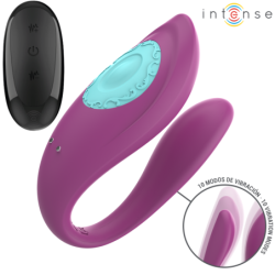 INTENSO - VIBRADOR Y ESTIMULADOR ANNIE EN FORMA DE U CON CONTROL REMOTO MORADO