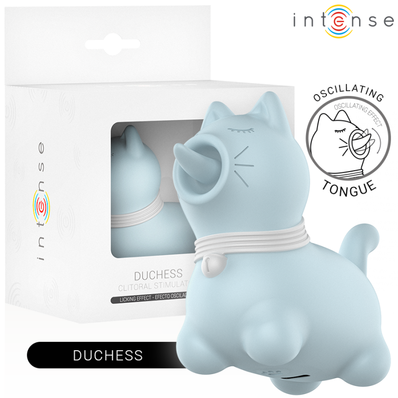INTENSO - ESTIMULADOR DUQUESA CON LENGUA GIRATORIA 360º AZUL