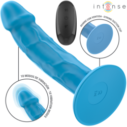 INTENSO - VIBRADOR REALISTA PHOEBE 10 VIBRACIONES AZUL CONTROL REMOTO