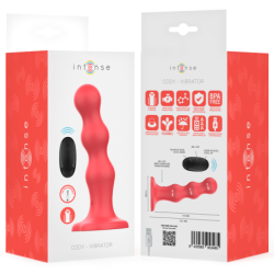 VIBRADOR INTENSO CODY CON VENTOSA ROJA Y CONTROL REMOTO