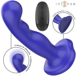 VIBRADOR INTENSO - CORTO CON VENTOSA Y CONTROL REMOTO AZUL