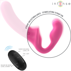 INTENSO - VIBRADOR DOBLE AMY DE 20 CM, ROSA, CON CONTROL REMOTO