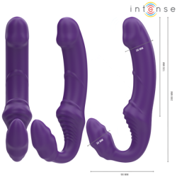 INTENSO - VIBRADOR DOBLE JILL DE 20 CM, COLOR MORADO, CON CONTROL REMOTO