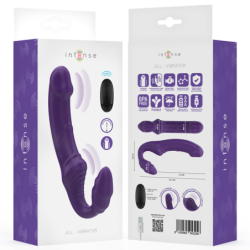 INTENSO - VIBRADOR DOBLE JILL DE 20 CM, COLOR MORADO, CON CONTROL REMOTO
