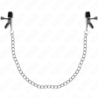 KINK - PINZAS PARA PEZONES PLANAS NEGRO CON CADENA PLATEADO 34 CM