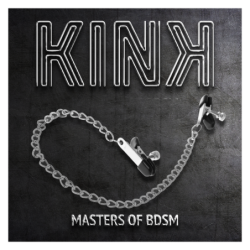 KINK - PINZAS PARA PEZONES PLANAS NEGRO CON CADENA PLATEADO 34 CM