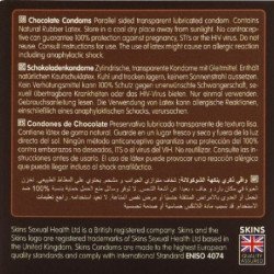 SKINS - PAQUETE DE 4 CONDONES PREMIUM DE CHOCOLATE