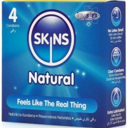 SKINS - PAQUETE DE 4 PRESERVATIVOS NATURALES PREMIUM