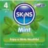 SKINS - PAQUETE DE 4 CONDONES PREMIUM CON SABOR A MENTA