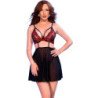 CHILIROSE - CR 4869 BABYDOLL NEGRO/ROJO XL